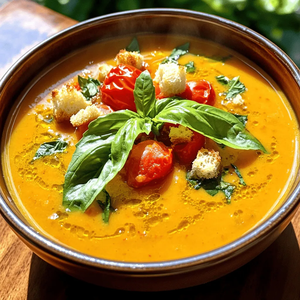 Cremige geröstete Tomatensuppe einfache Rezeptidee