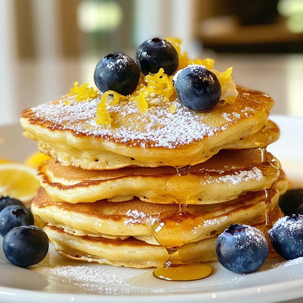 Zitronen-Blaubeer-Ricotta-Pfannkuchen Fruchtig Lecker