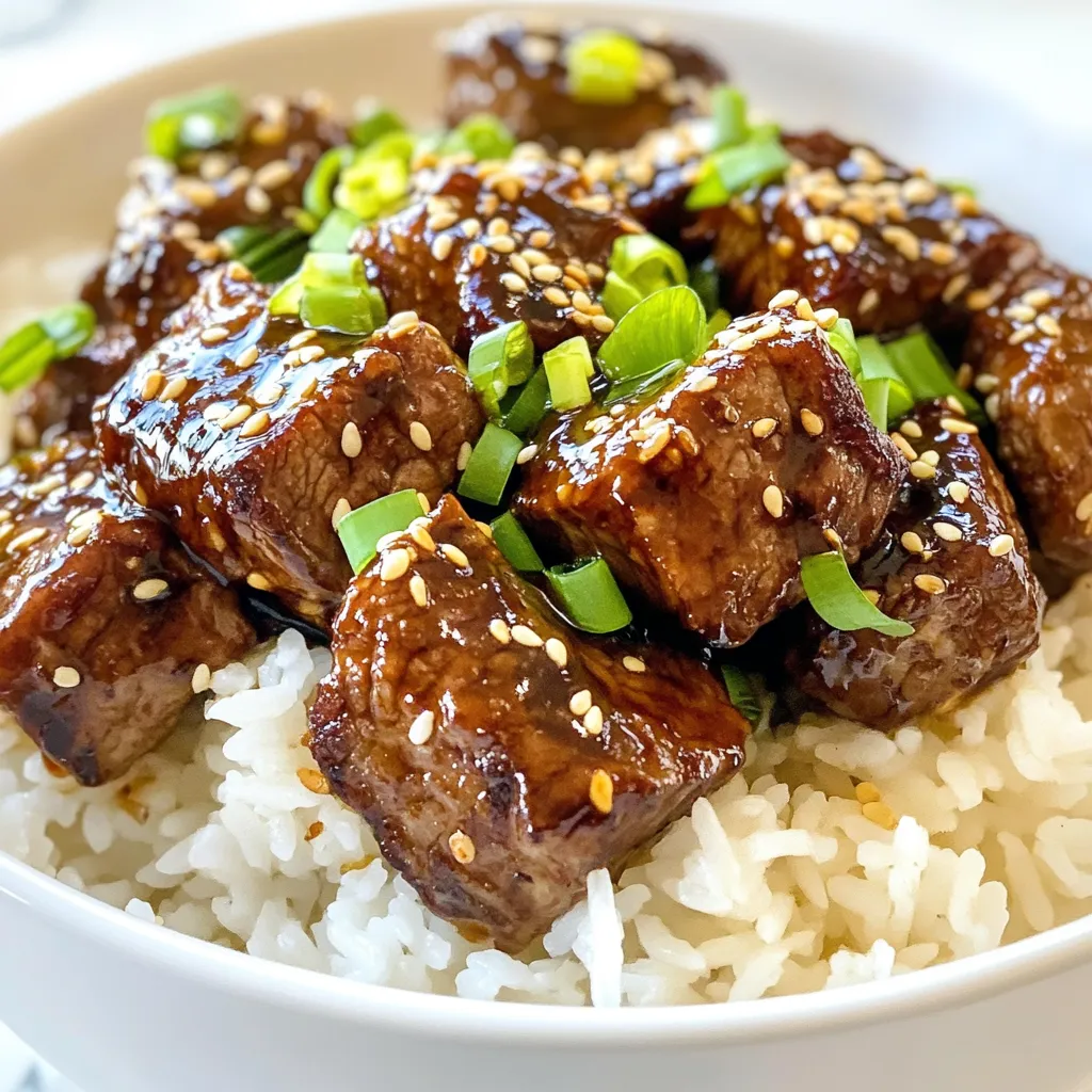 Teriyaki Steak Bites und Rice Schnelle und Schmackhafte Mahlzeit