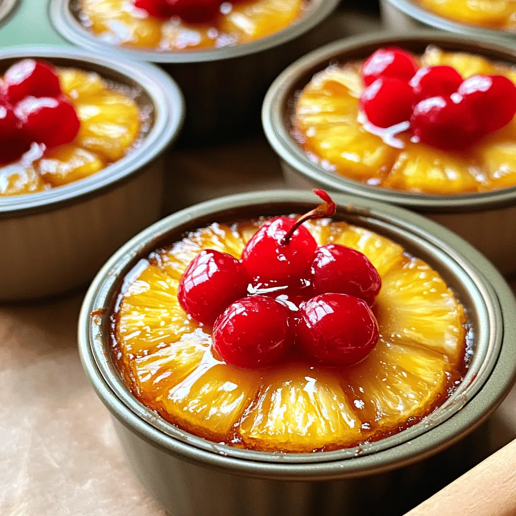 Mini Pineapple Upside Down Cakes Einfach und Lecker