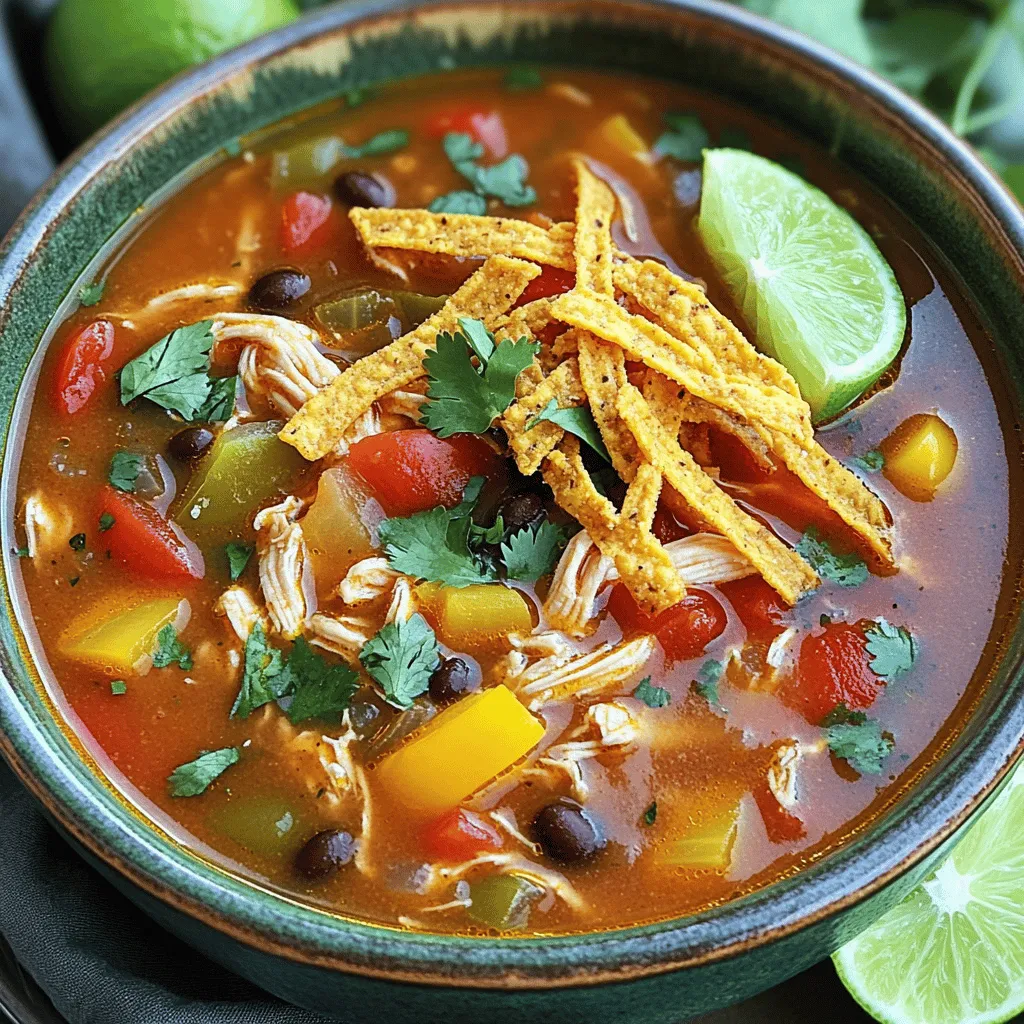 Spicy Chicken Tortilla Soup Slow Cooker Rezept