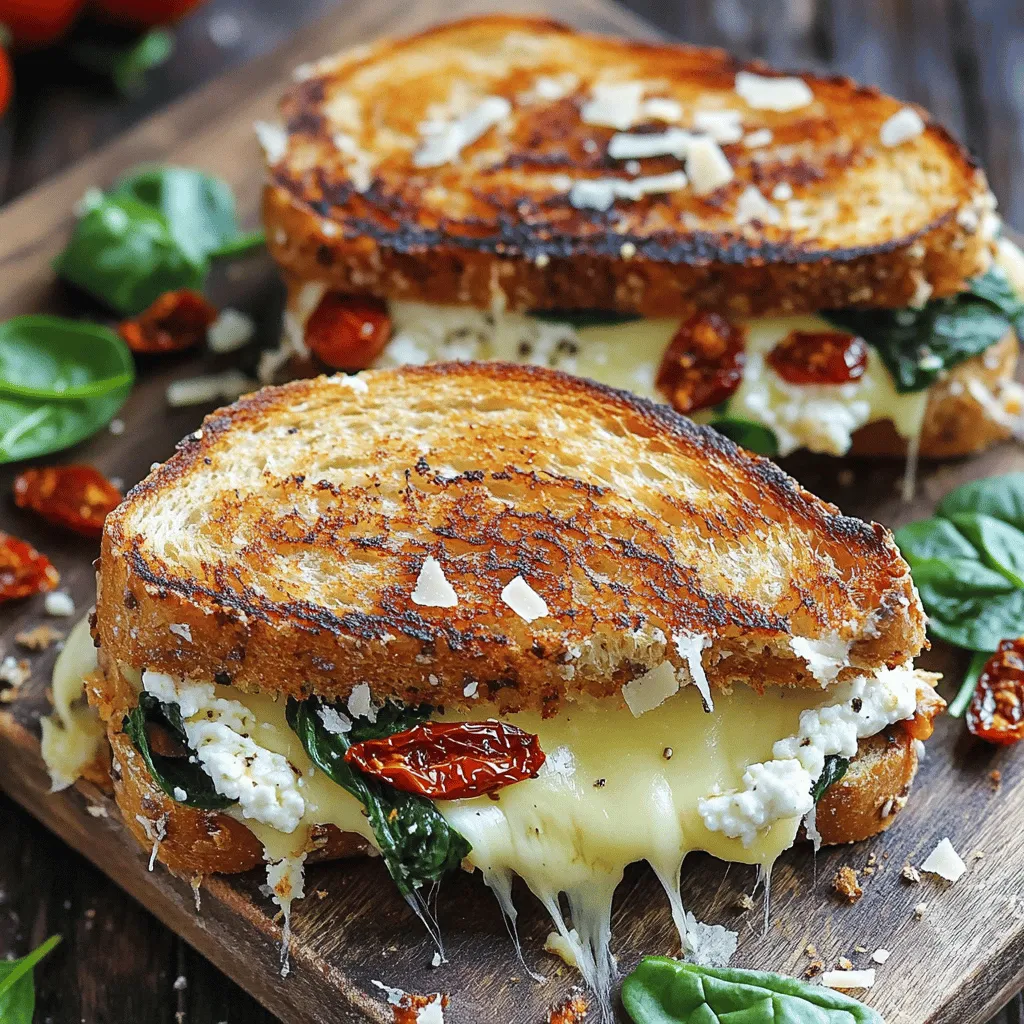 Für das perfekte Sun-Dried Tomato, Spinach, and Ricotta Grilled Cheese benötigst du: