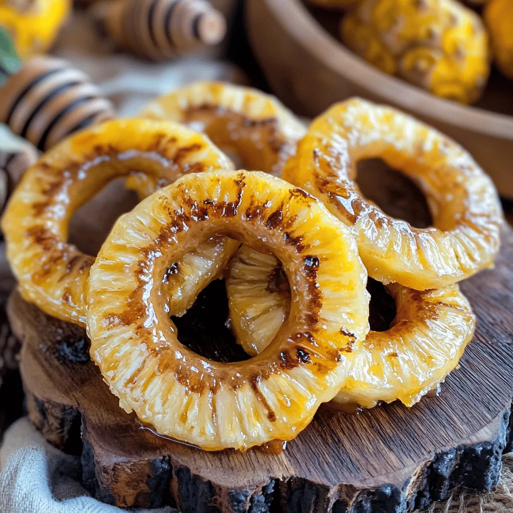 Frittierte Ananasringe sind ein köstlicher Snack, den ich sehr mag. Du brauchst einige einfache Zutaten. Für dieses frittierte Ananasringe Rezept benötigst du eine frische Ananas, Mehl, Kokosraspeln, Puderzucker, Zimt, Backpulver, Salz, ein Ei, Milch und Öl zum Frittieren. Optional kannst du Honig oder Schokoladensauce zum Servieren verwenden.