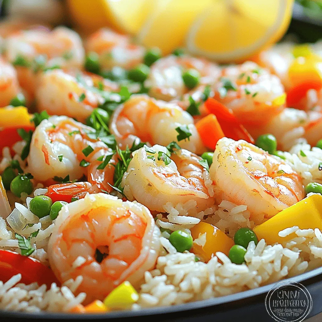 Einfaches One Pan Garlic Shrimp and Rice Rezept