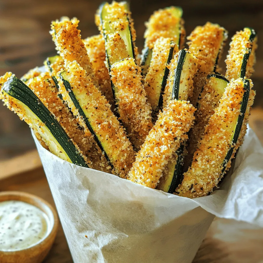 Spicy Garlic Parmesan Zucchini Fries Knusprig und Lecker