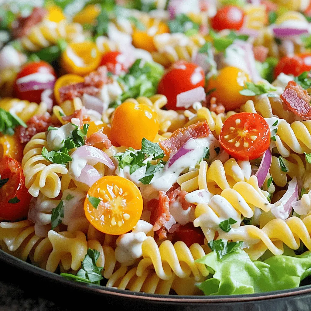 BLT Pasta Salad Frisch und Einfach Zubereiten