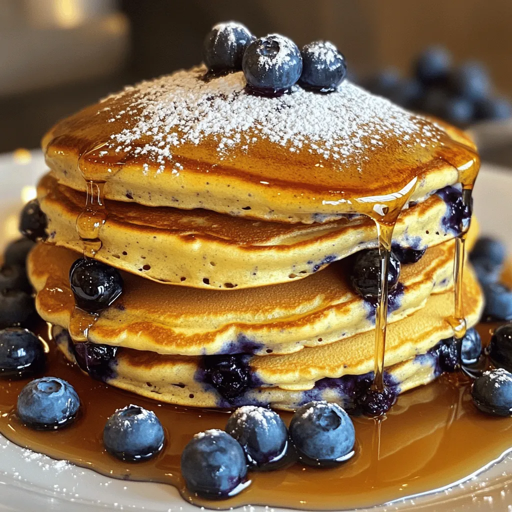 Blaubeer-Buttermilch-Pfannkuchen Fluffiges Frühstück Rezept