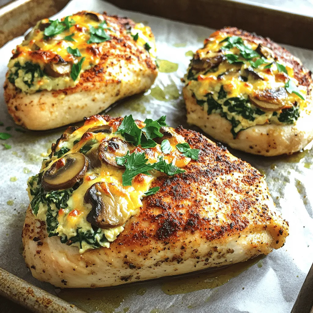 Gesunde Pilzfüllung für gefüllte Hähnchenbrust