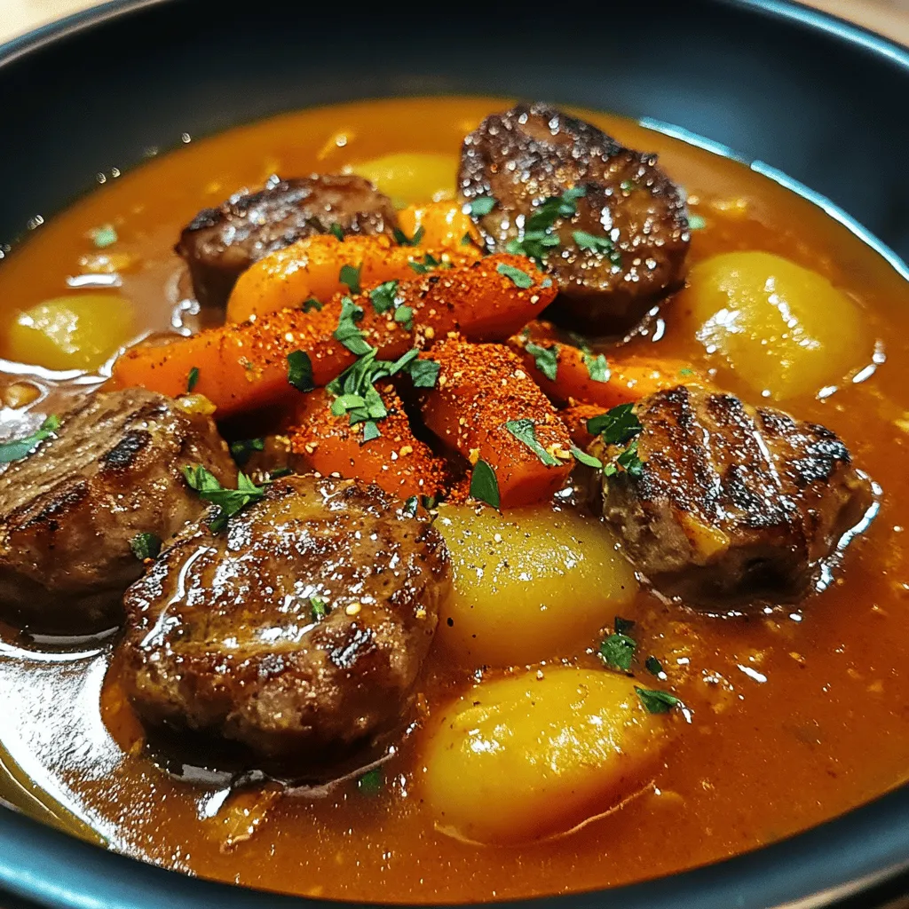 Authentisches deutsches Gulasch benötigt frische und einfache Zutaten. Beginnen wir mit dem Fleisch. Am besten nehmen Sie Rindfleisch. Rinder-Schulter oder Nacken eignen sich hervorragend. Diese Cuts sind reich an Geschmack und werden zart beim Kochen.