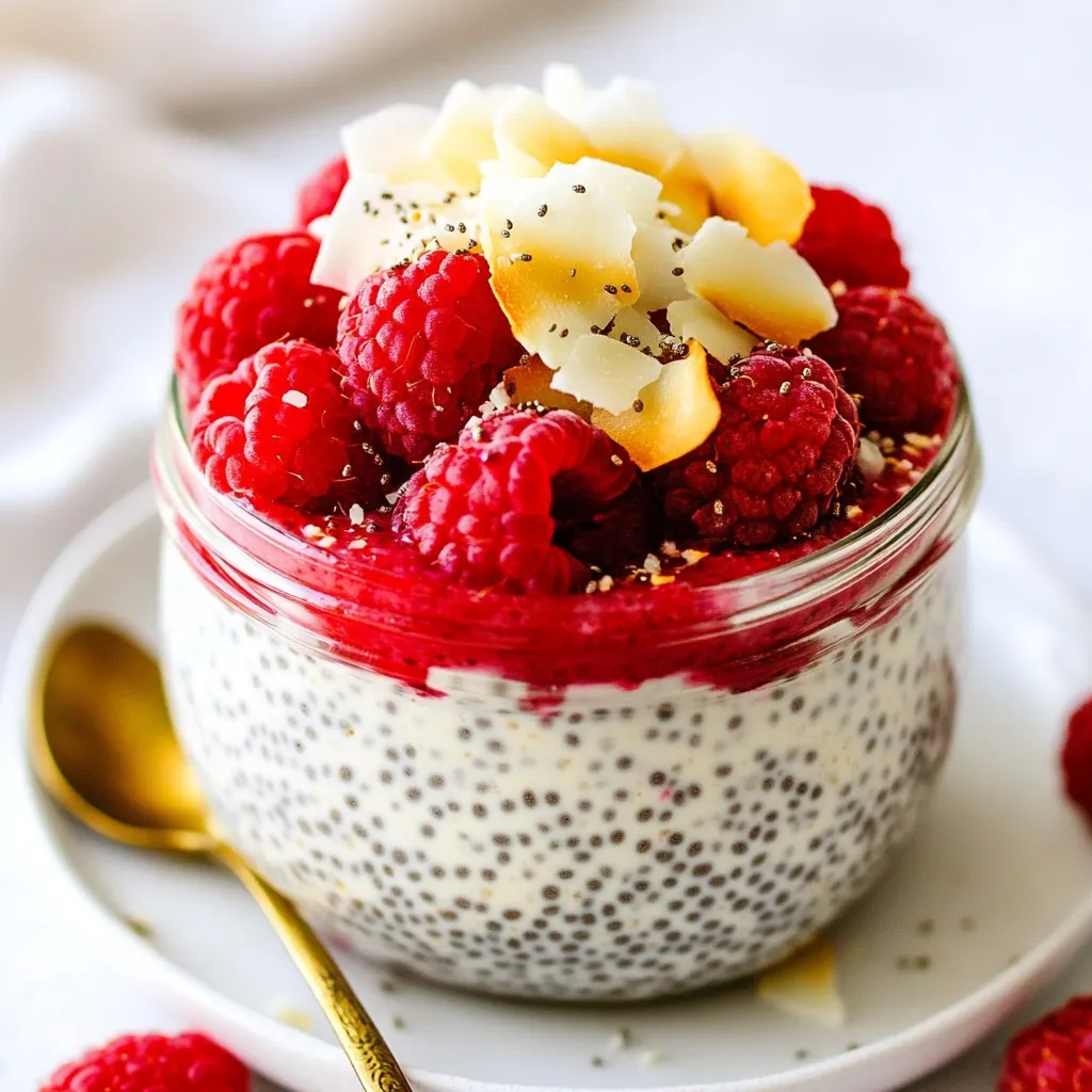 Kokos Himbeere Chia Pudding Frisch und Einfach Zubereiten