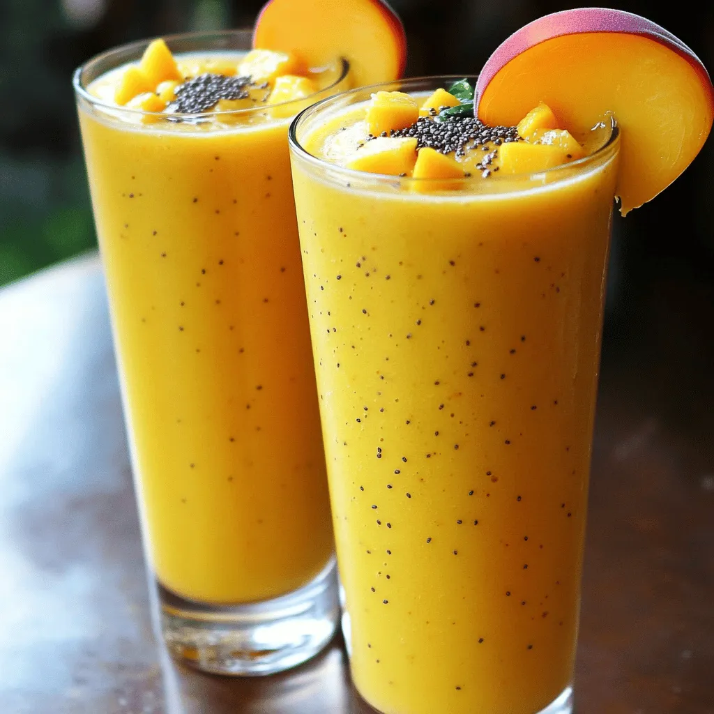 Mango Peach Sunrise Smoothie Frisch und Nahrhaft
