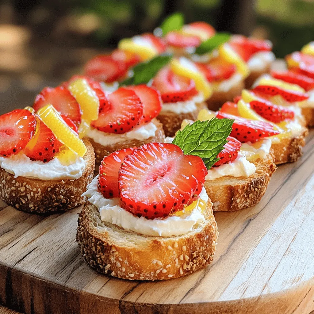 Für leckere Erdbeer-Crostini brauchen wir ein paar einfache Zutaten. Hier sind die Hauptzutaten: