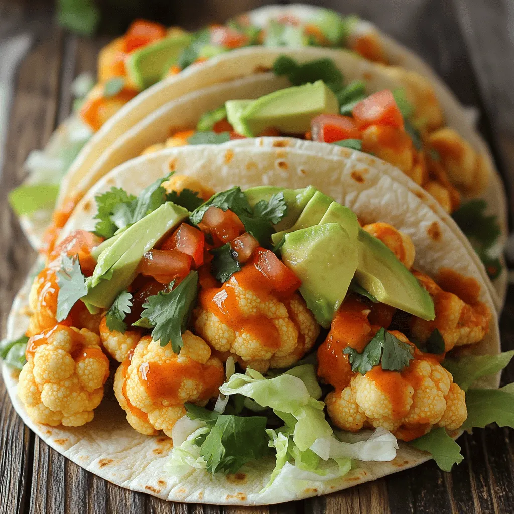 Vegan Buffalo Cauliflower Tacos Lecker und Einfach