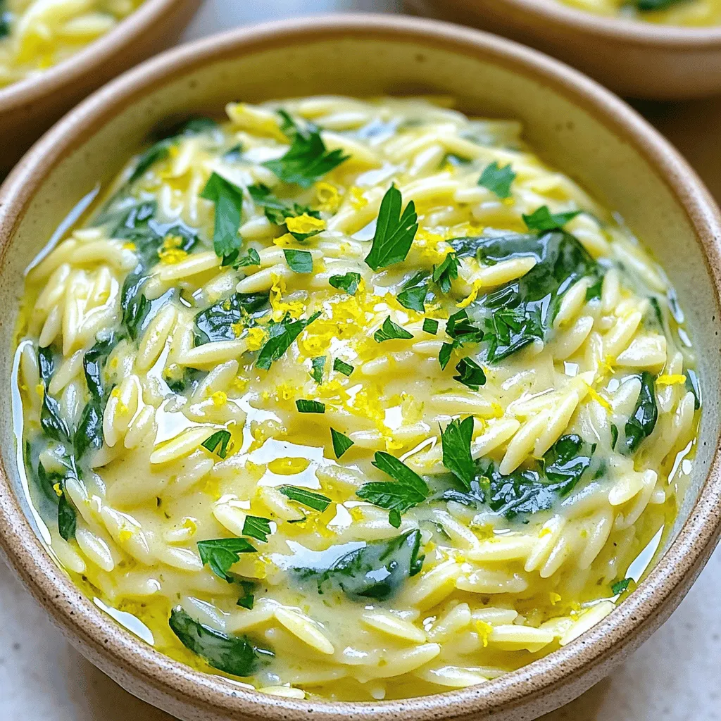 Creamy Lemon Garlic Orzo Einfaches und köstliches Gericht