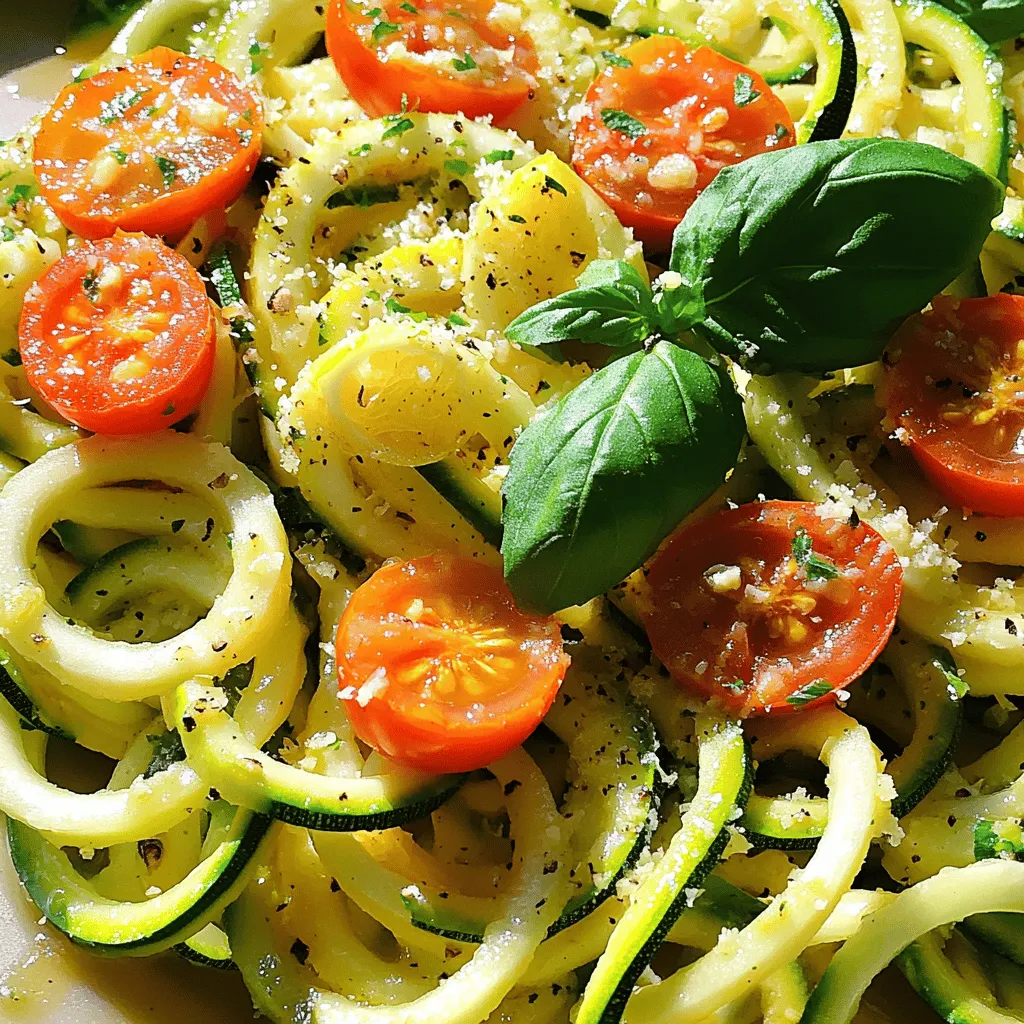 Zitronen Knoblauch Zucchini Nudeln Frisch und Gesund