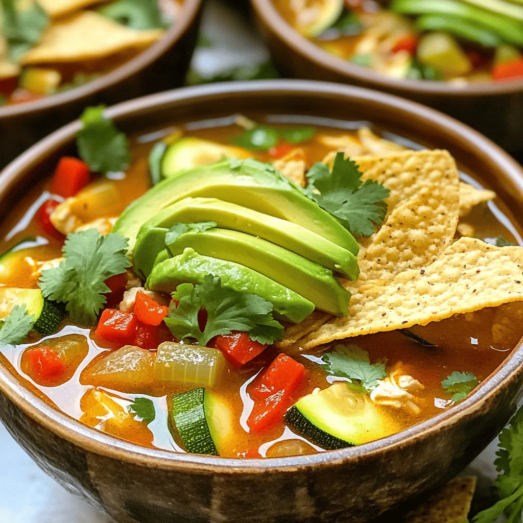 Köstliche Chicken Tortilla Vegetable Soup leicht zubereiten
