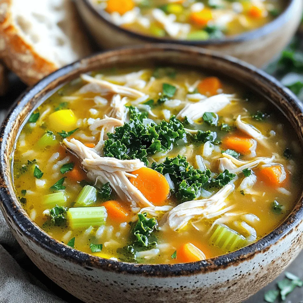 Einfache Hühnchen und Reis Suppe Gesund und Nahrhaft