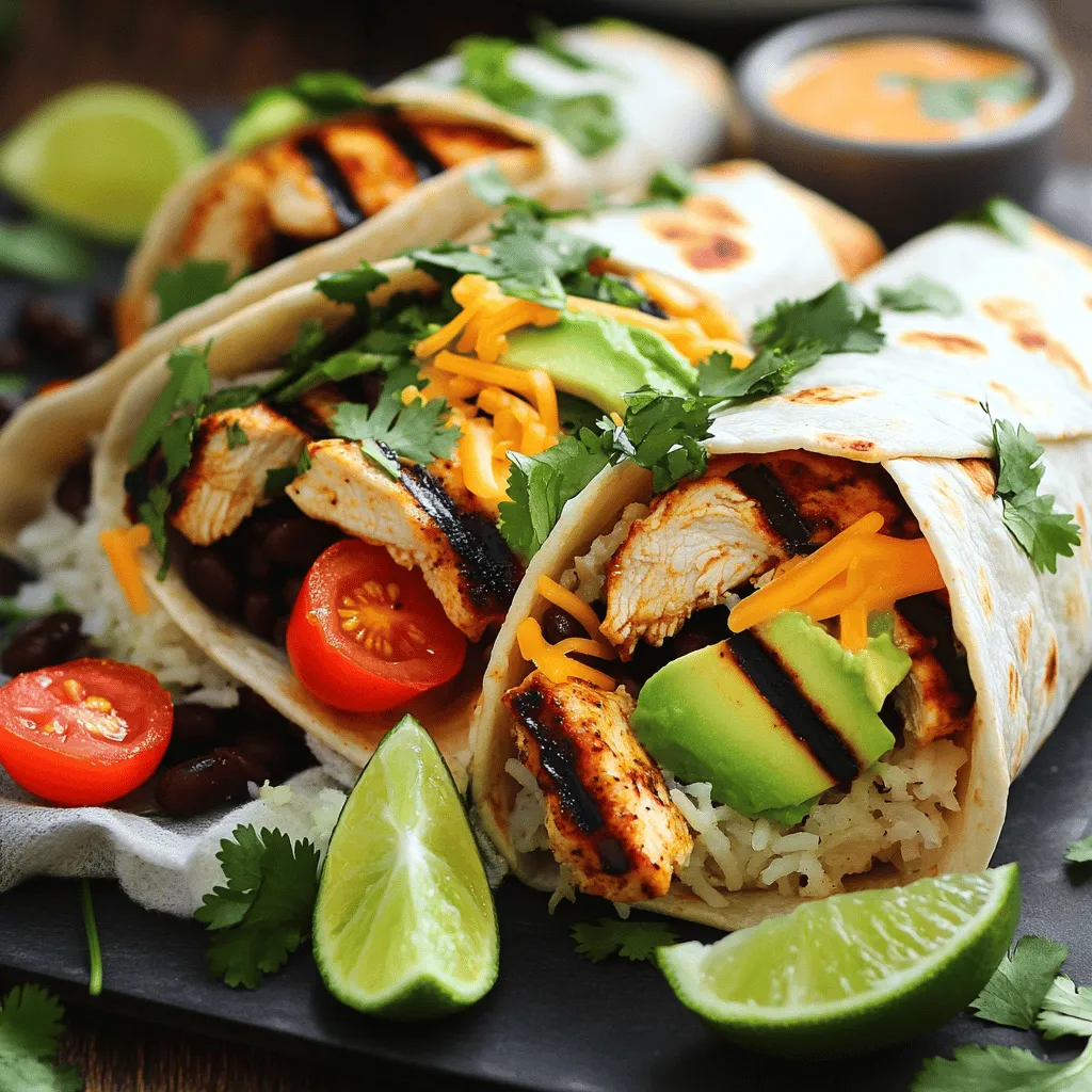 Chipotle Ranch Grilled Chicken Burrito Rezept lecker
