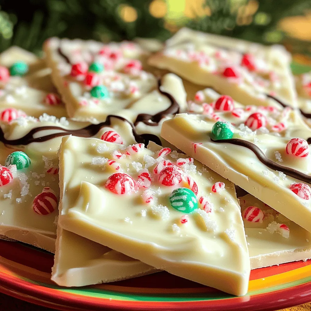 No-Bake White Chocolate Peppermint Bark Einfache Leckerei