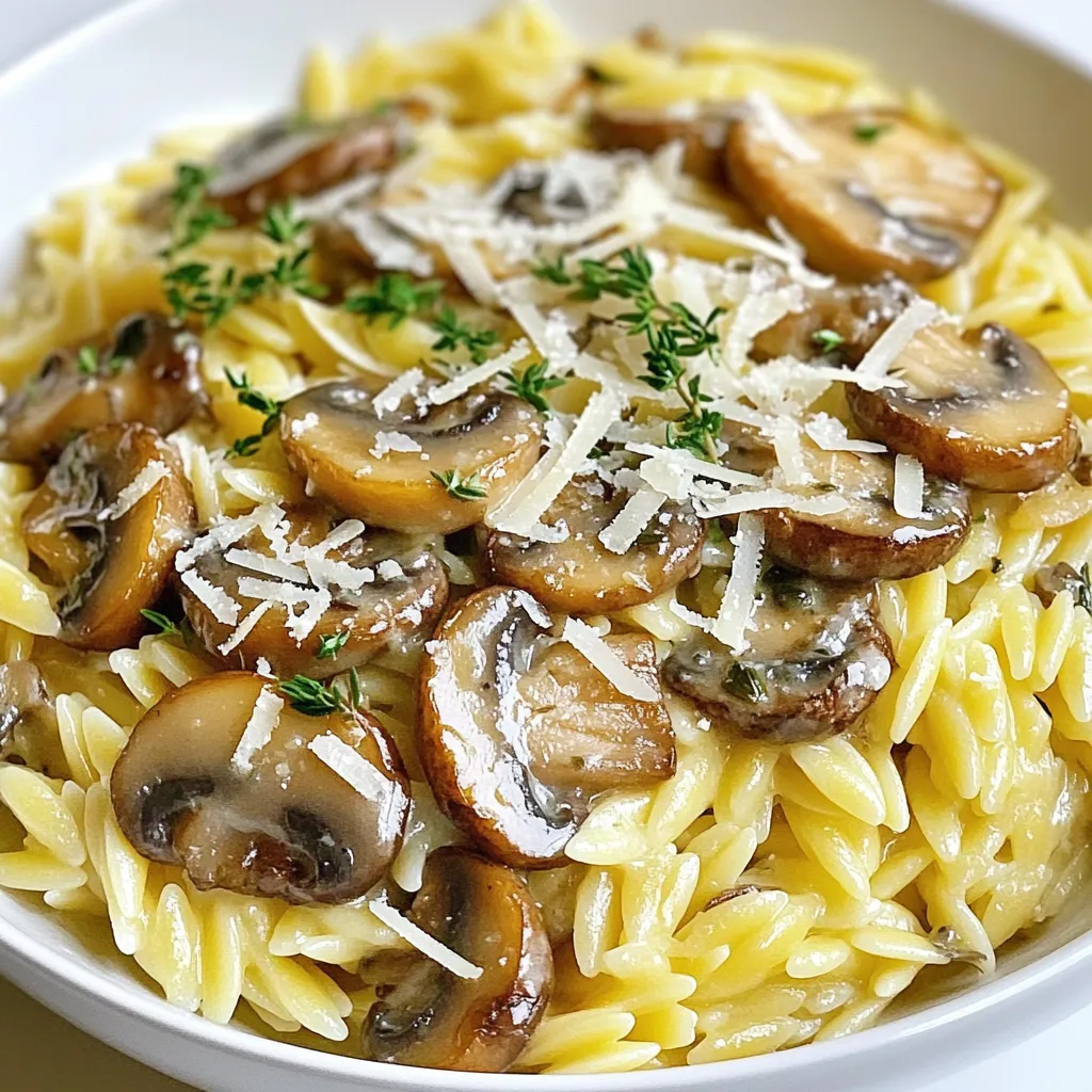 Crema Parmesan Pilz Orzo Einfache und leckere Mahlzeit