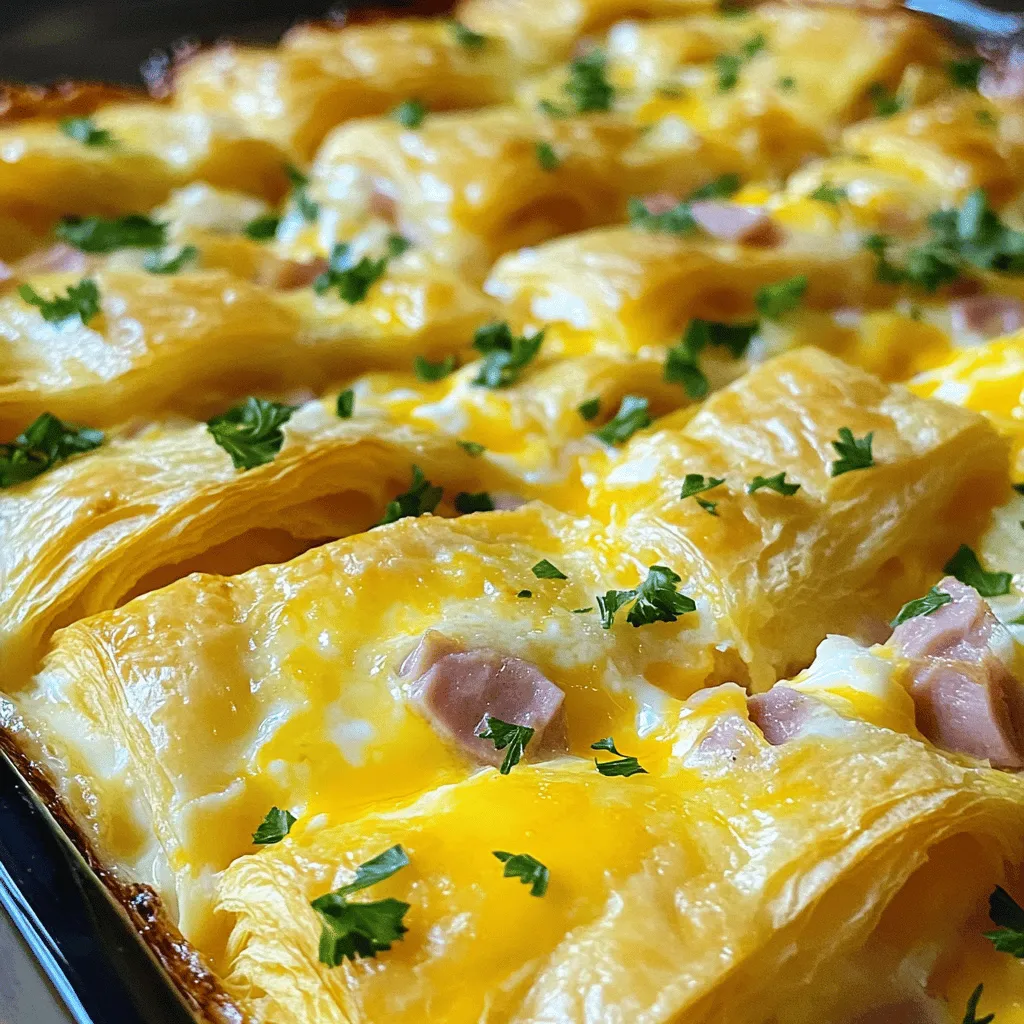 - 6 große buttrige Croissants - 200 g gekochter Schinken - 200 g geriebener Käse