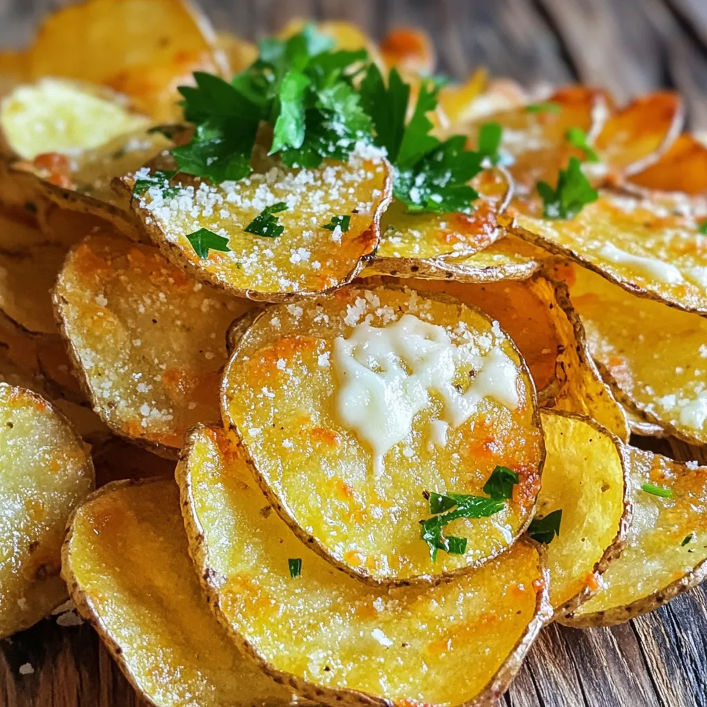 Parmesan Garlic Potato Chips Air Fryer Knusprigkeit