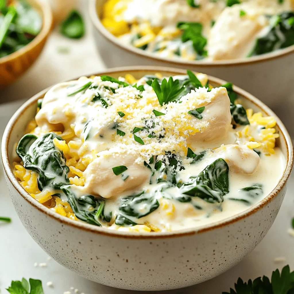 Cremige Knoblauch-Hühnchen &#038; Reis Schalen Genuss