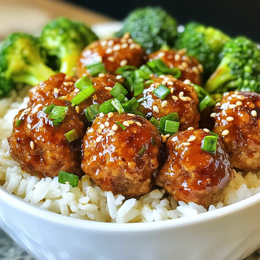 Sweet Soy Glazed Meatball Bowls Einfache und Leckereien