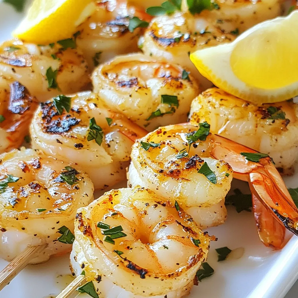 Lemon Herb Grilled Shrimp Skewers Einfaches Grillrezept