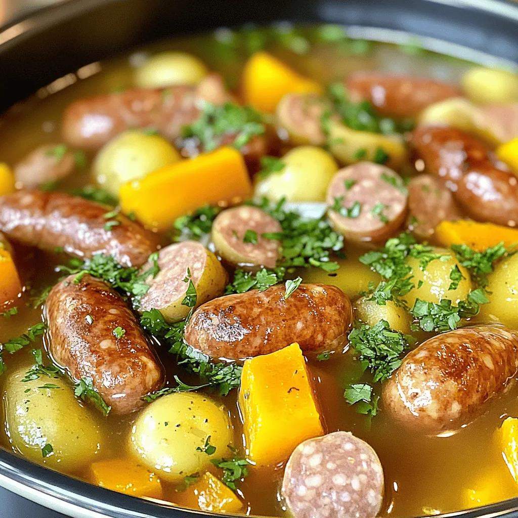 Für eine leckere Wurst-Suppe braucht man einfache, aber gute Zutaten. Die Basis bilden frische Würste. Ich empfehle Bratwürste. Sie haben viel Geschmack. Man kann auch andere Sorten wählen. Achte darauf, dass sie gut gewürzt sind.