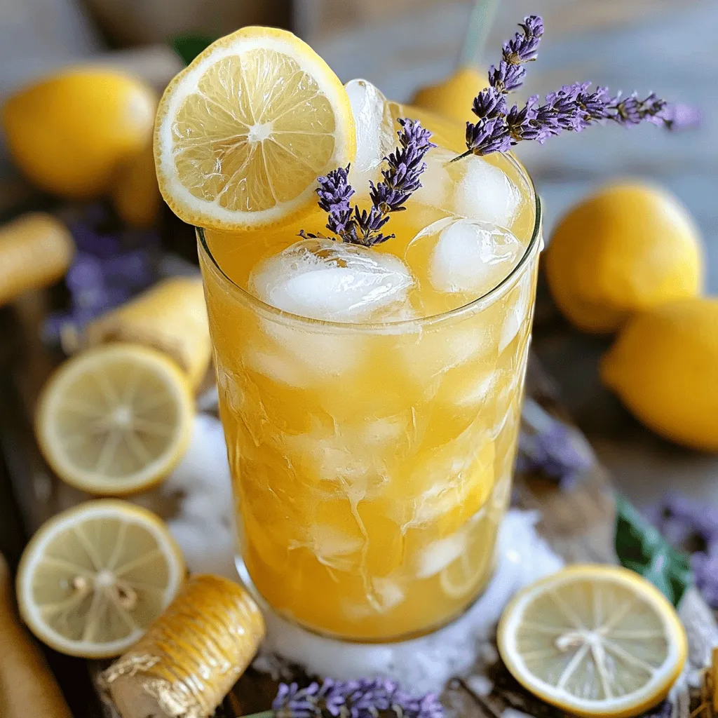Um die Kokos-Lavendel-Limonade Mocktail zuzubereiten, brauchst du einige frische Zutaten. Die wichtigsten sind Kokoswasser, frisch gepresster Zitronensaft und Zucker oder Honig. Du benötigst auch getrocknete Lavendelblüten, Wasser und Eiswürfel. Frische Zitronenscheiben und Lavendelzweige sind perfekt als Garnitur.