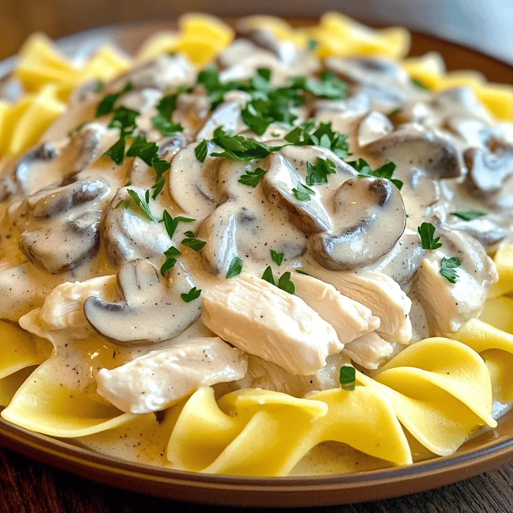 Einfaches Chicken Mushroom Stroganoff Leckeres Rezept