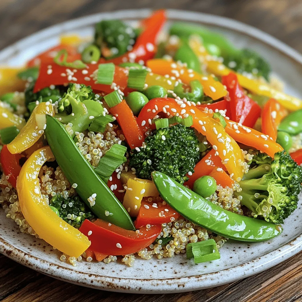 Rainbow Veggie Quinoa Stir-Fry Einfache und Gesunde Mahlzeit