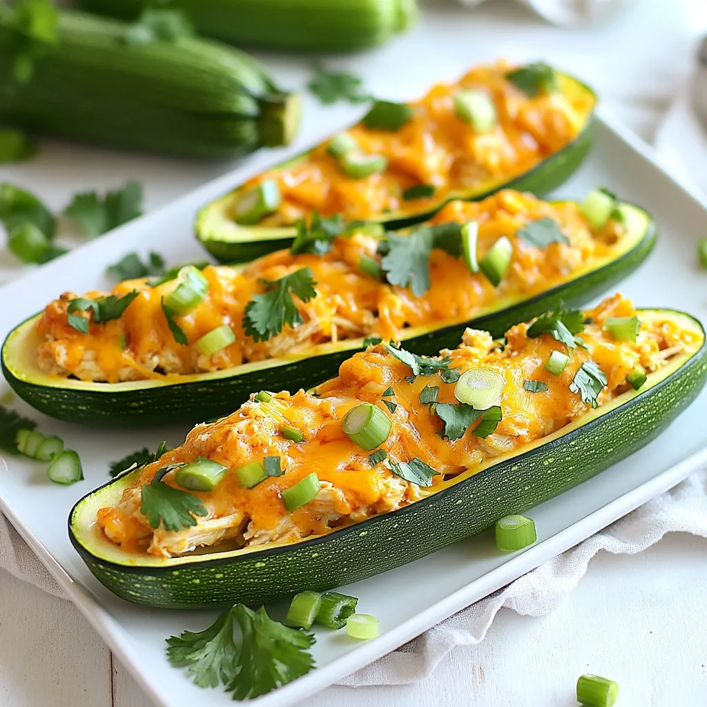 Buffalo Chicken Stuffed Zucchini Schnelle und leckere Idee