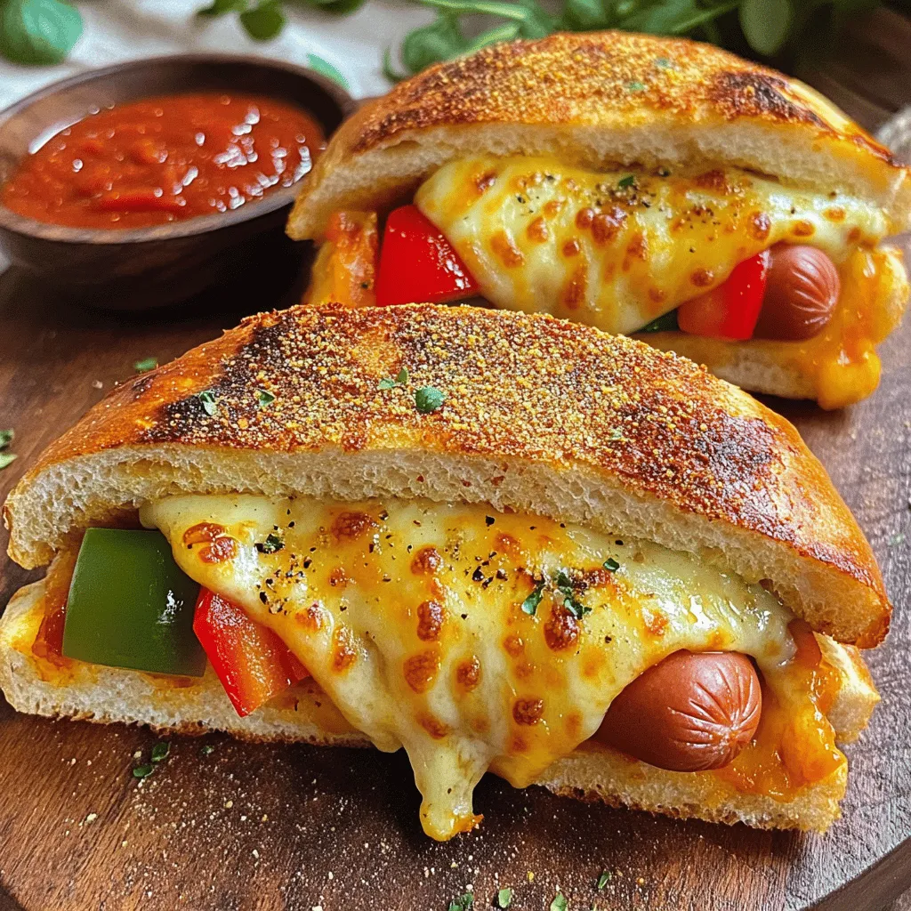 Cheesy Dog Pizza Sandwich Schmackhafte Kombination