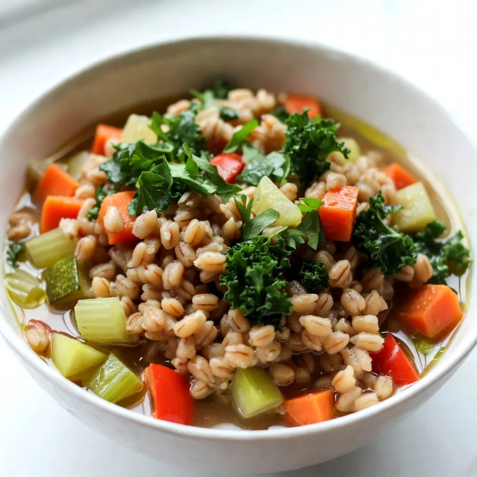 Vegetarische Gerstensuppe nahrhaft und sättigend
