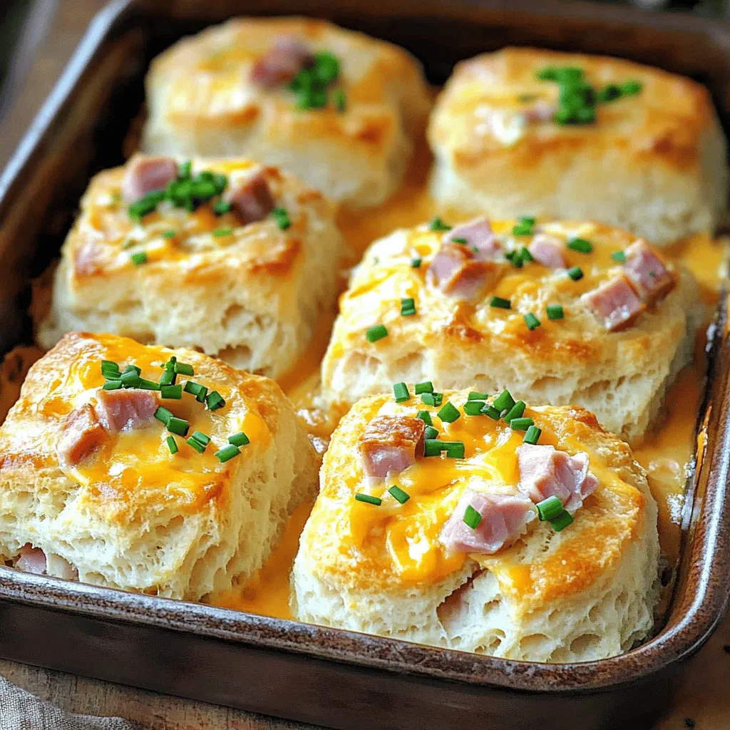 Ham and Cheese Butter Swim Biscuits Lecker und Einfach