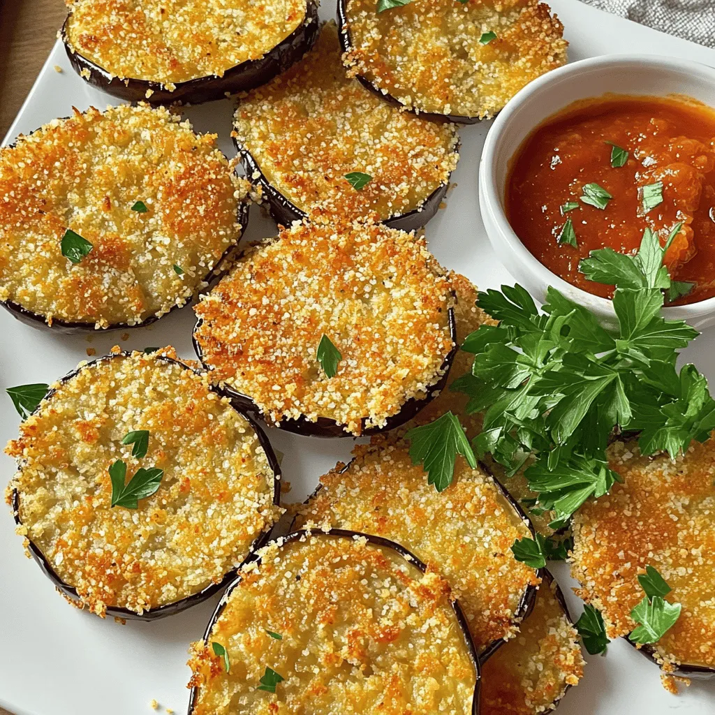 Knusprige gebackene Auberginenscheiben leicht zubereitet