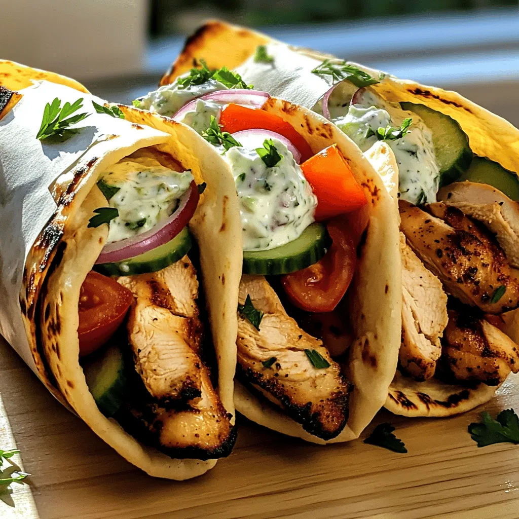 Griechisches Hähnchen-Gyros mit leckerem Tzatziki