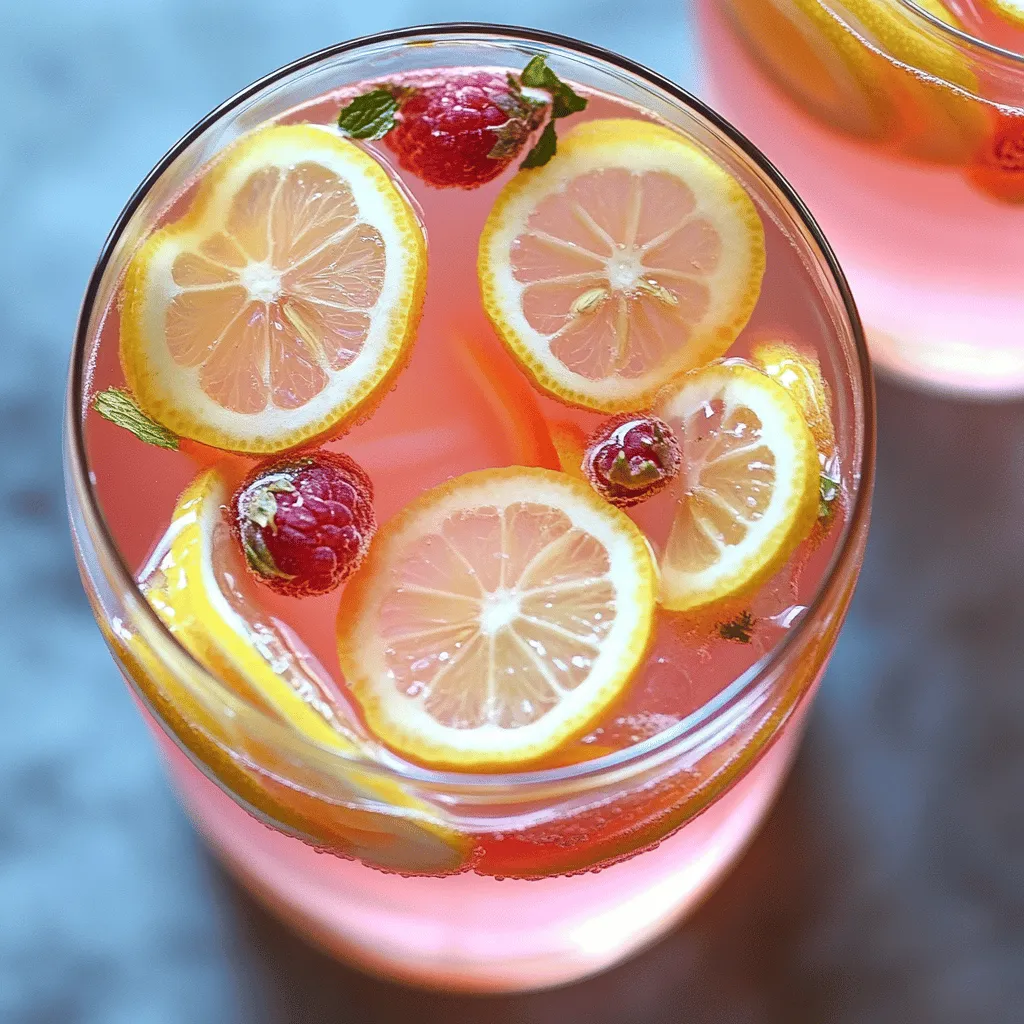 Um Wolkenweich Pink Lemonade zu machen, brauchen Sie einige einfache Zutaten. Diese sind frisch gepresster Zitronensaft, Wasser, Zucker, Erdbeeren, kohlensäurehaltiges Wasser, Schlagsahne, und Vanilleextrakt. Die frischen Zutaten machen das Getränk besonders lecker und gesund.