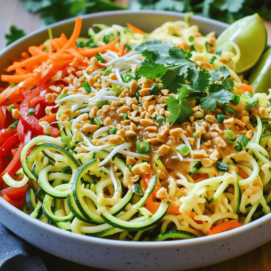 Zucchini Noodle Pad Thai Einfaches und schnelles Gericht