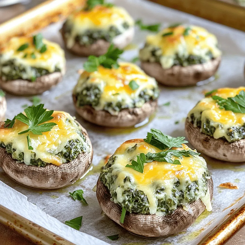 Käsegefüllte Spinat-Pilze ein köstlicher Genuss