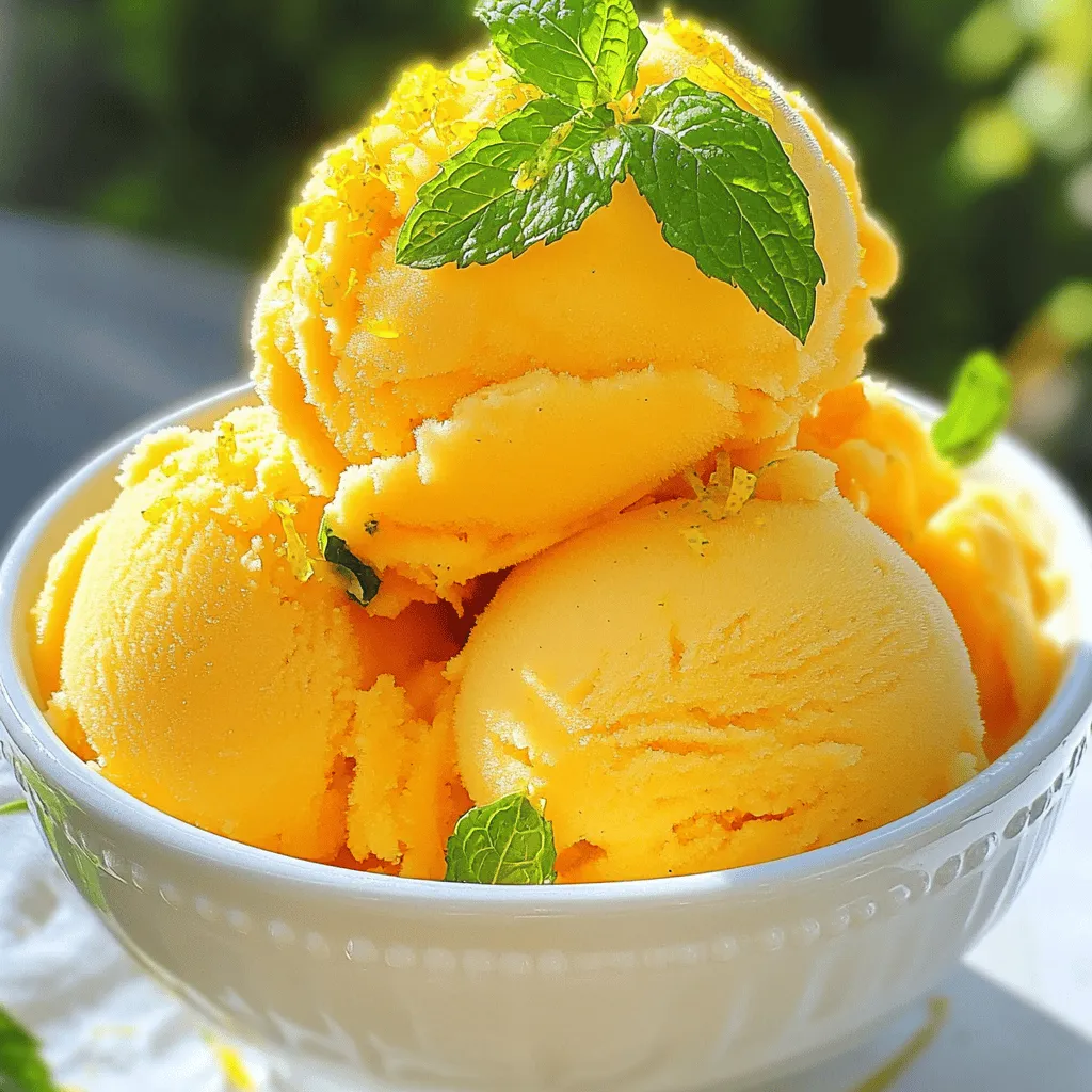 Mango Lime Sorbet erfrischend und einfach zubereiten