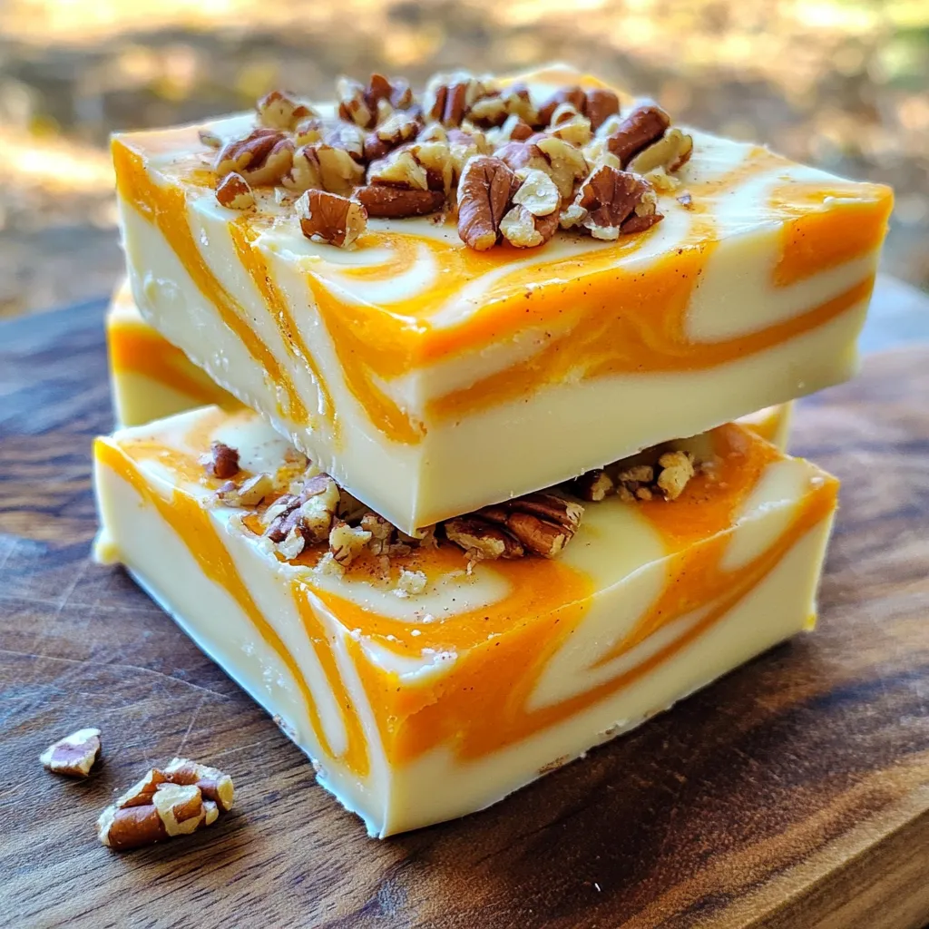 Köstlicher Pumpkin Swirl White Chocolate Fudge Genuss