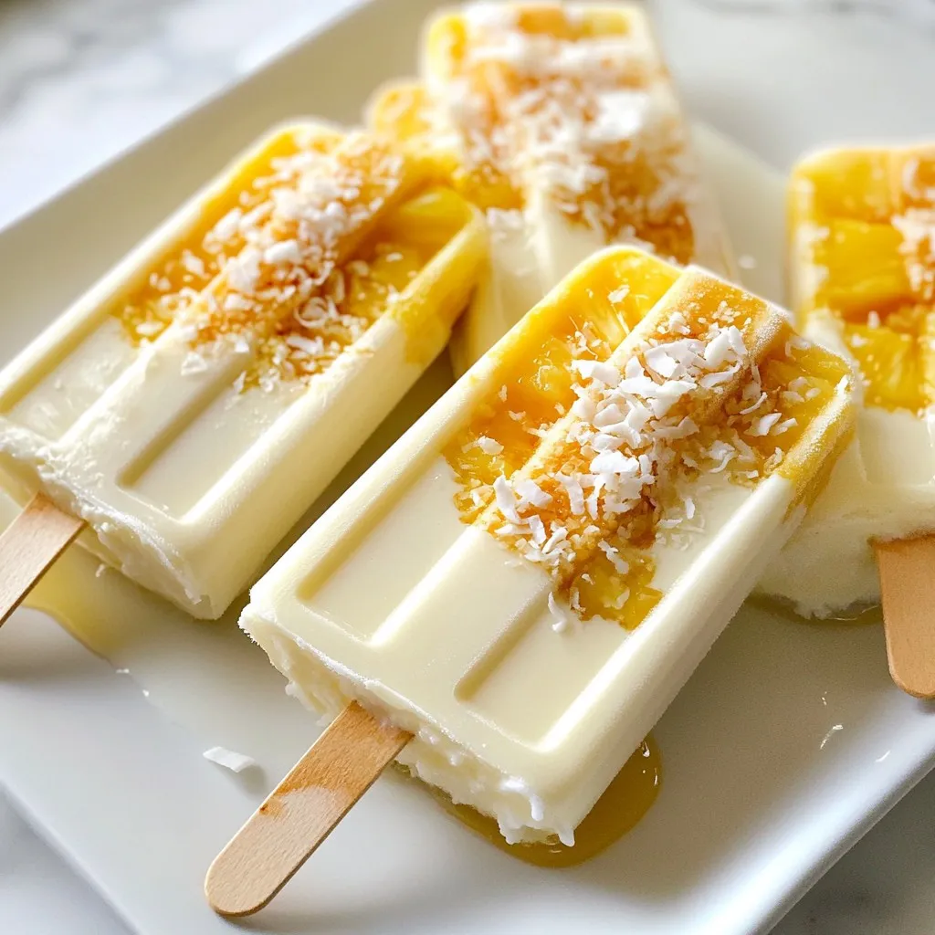 Pineapple Coconut Popsicles Frisch und Erfrischend