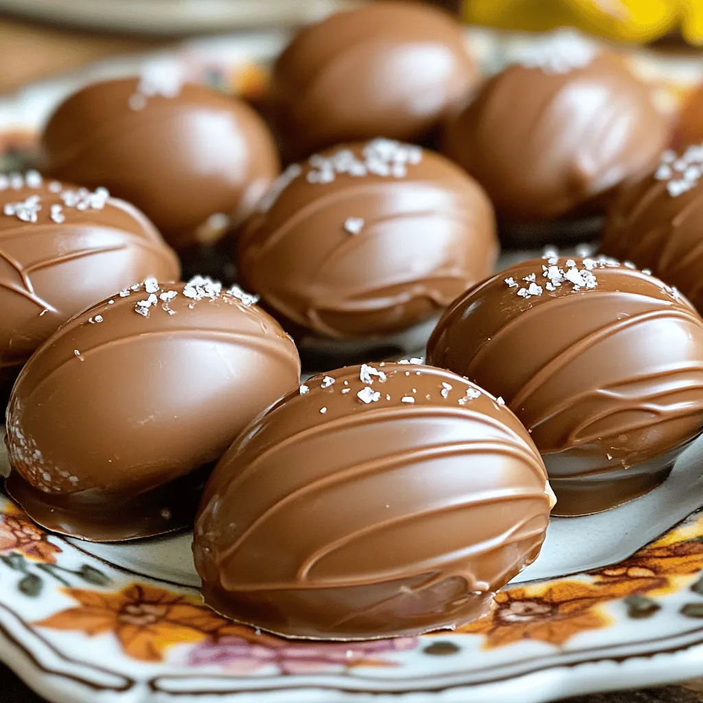Selbstgemachte Schokoladen-Erdnussbutter-Eier Lecker und Einfach