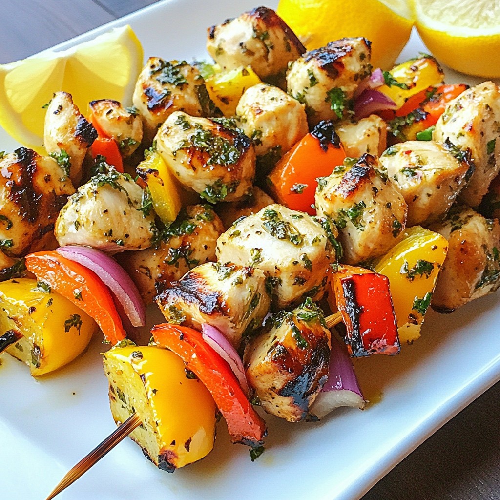 Lemon Herb Grilled Chicken Kabobs Einfach und Köstlich