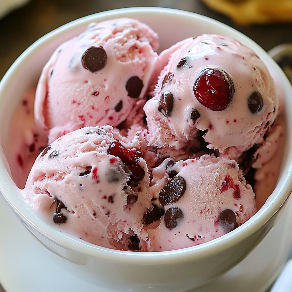 Cherry Chocolate Chip Ice Cream Einfaches Rezept