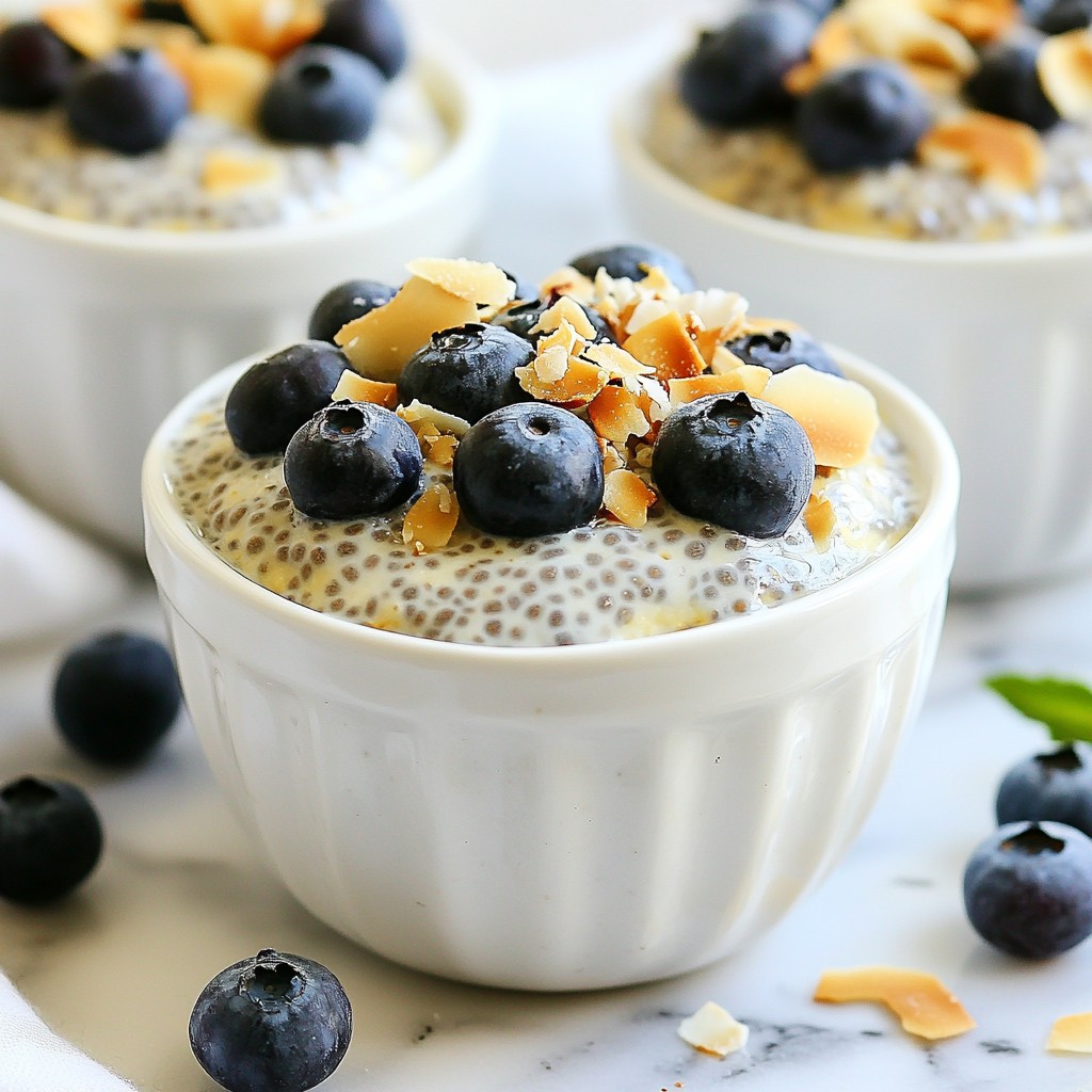 Blaubeer Kokos Chia Pudding Einfache und gesunde Mahlzeit