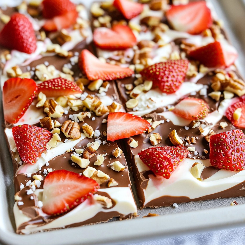 Schmackhafte Chocolate Strawberry Yogurt Bark selbstgemacht